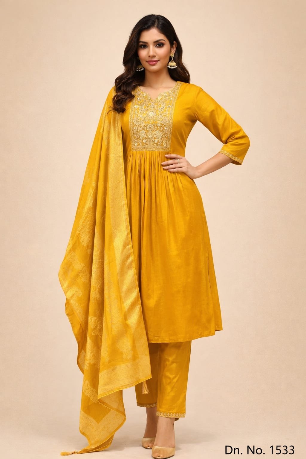 3820 AI 3820 Kurti Pant Dupatta - Image 1